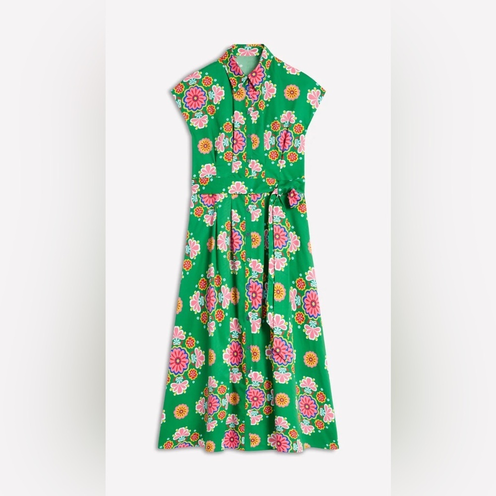 Boden Rachel Cotton Midi Shirt Dress
Rich Emerald Meadow Posy women’s 8R NWT - Picture 4 of 12